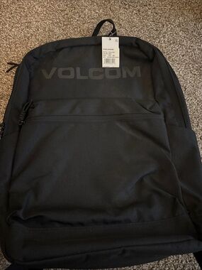 Volcom Black Canvas Backpack with Subtle Logo